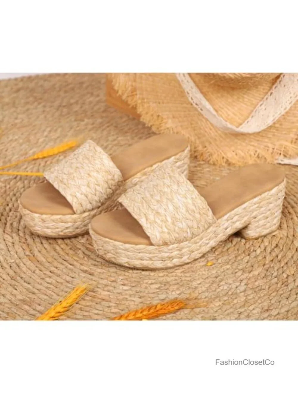 Women's Espadrilles Platform Wedges Slides Sandals Open Toe Fashion Summer